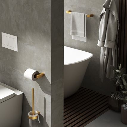 Gedy - Toallero de pared PIRENEI 6,6x45 cm oro mate