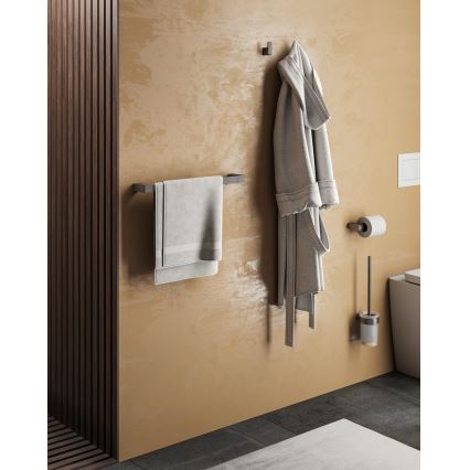 Gedy - Toallero de pared PIRENEI 6,6x60 cm gris metálico