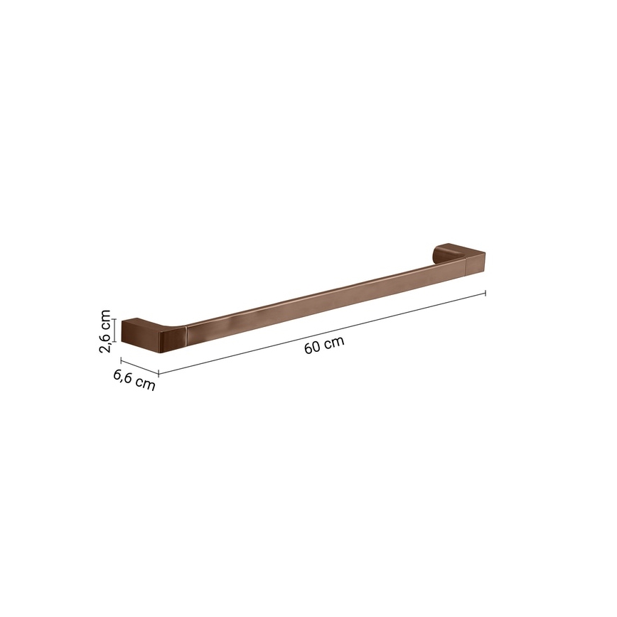 Gedy - Toallero de pared PIRENEI de 60 cm en acabado bronce