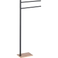 Gedy - Toallero de pie TRILLY 83,5 cm negro mate/bambú