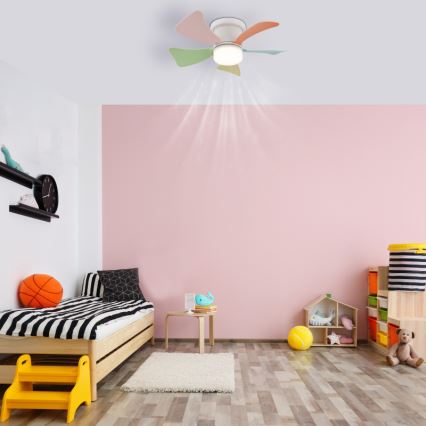 Globo - Ventilador de techo LED regulable LED/10W/230V 3000-6500K multicolor + mando a distancia