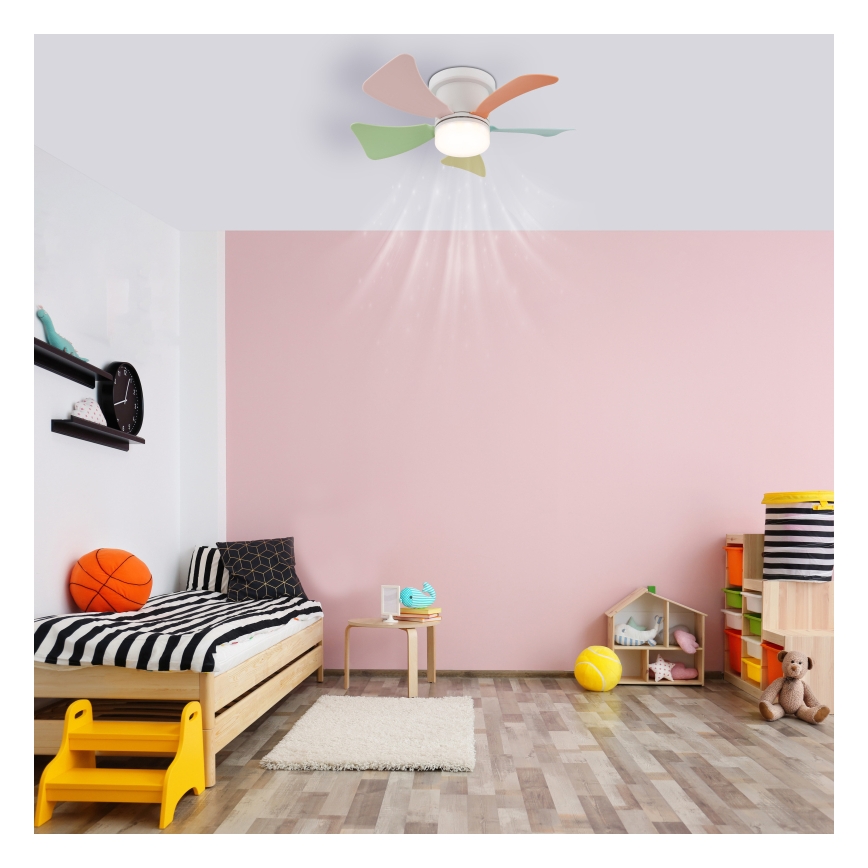 Globo - Ventilador de techo LED regulable LED/10W/230V 3000-6500K multicolor + mando a distancia