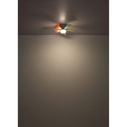 Globo - Ventilador de techo LED regulable LED/10W/230V 3000-6500K multicolor + mando a distancia