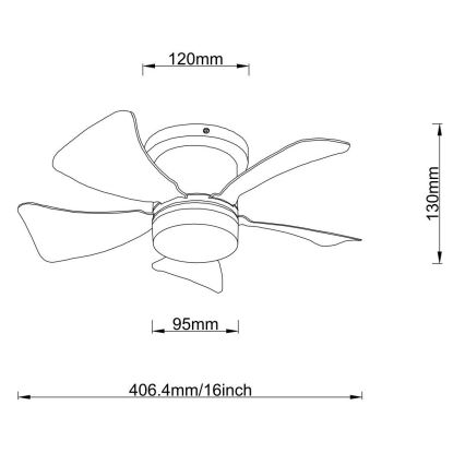 Globo - Ventilador de techo LED regulable 10W/230V 3000-6500K marrón + mando a distancia