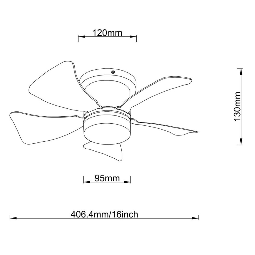 Globo - Ventilador de techo LED regulable 10W/230V 3000-6500K marrón + mando a distancia