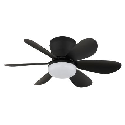 Globo - Ventilador de techo LED regulable 5W/230V 2700-6500K negro + mando a distancia