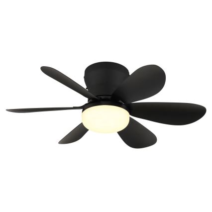 Globo - Ventilador de techo LED regulable 5W/230V 2700-6500K negro + mando a distancia