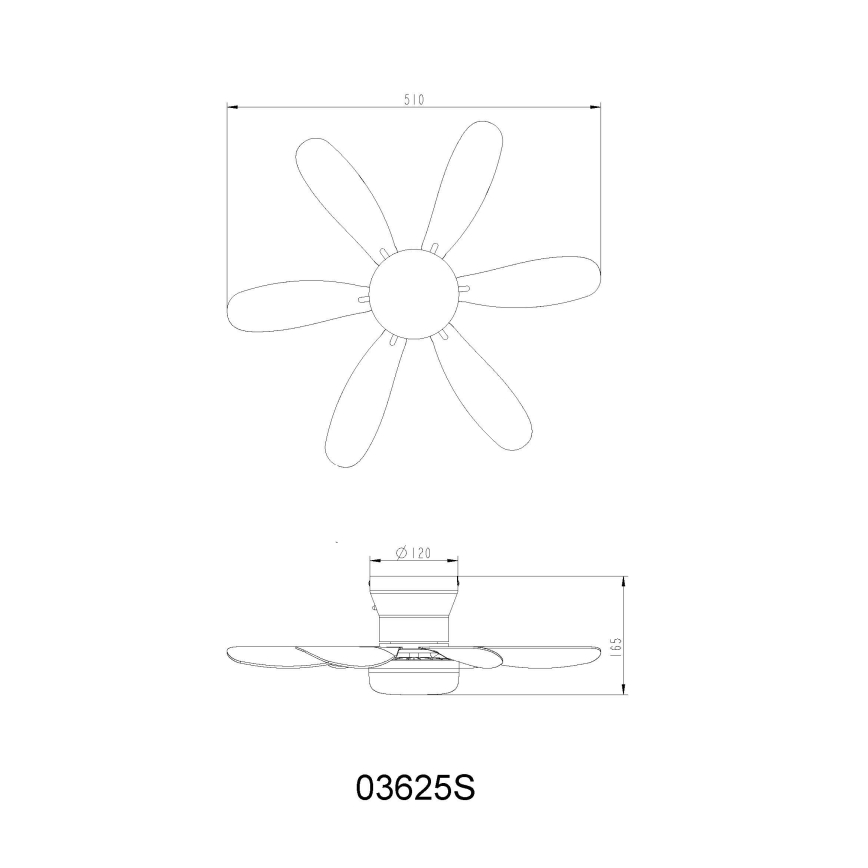 Globo - Ventilador de techo LED regulable 5W/230V 2700-6500K negro + mando a distancia