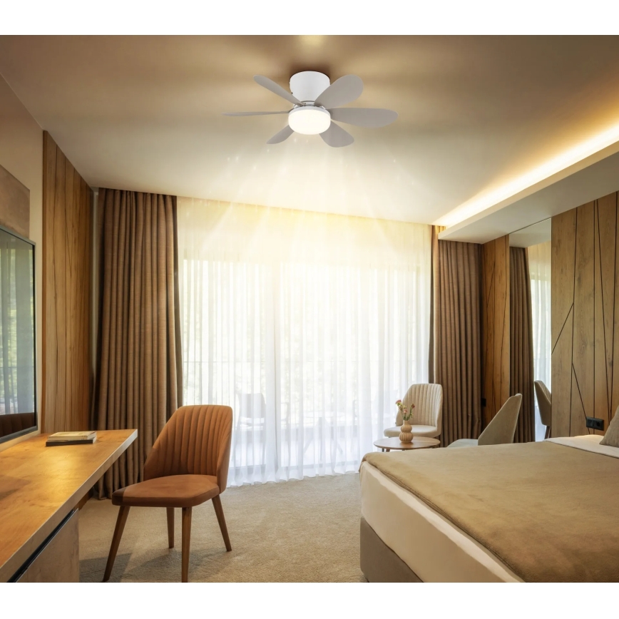 Globo - Ventilador de techo LED regulable LED/5W/230V 2700-6500K beige + mando a distancia
