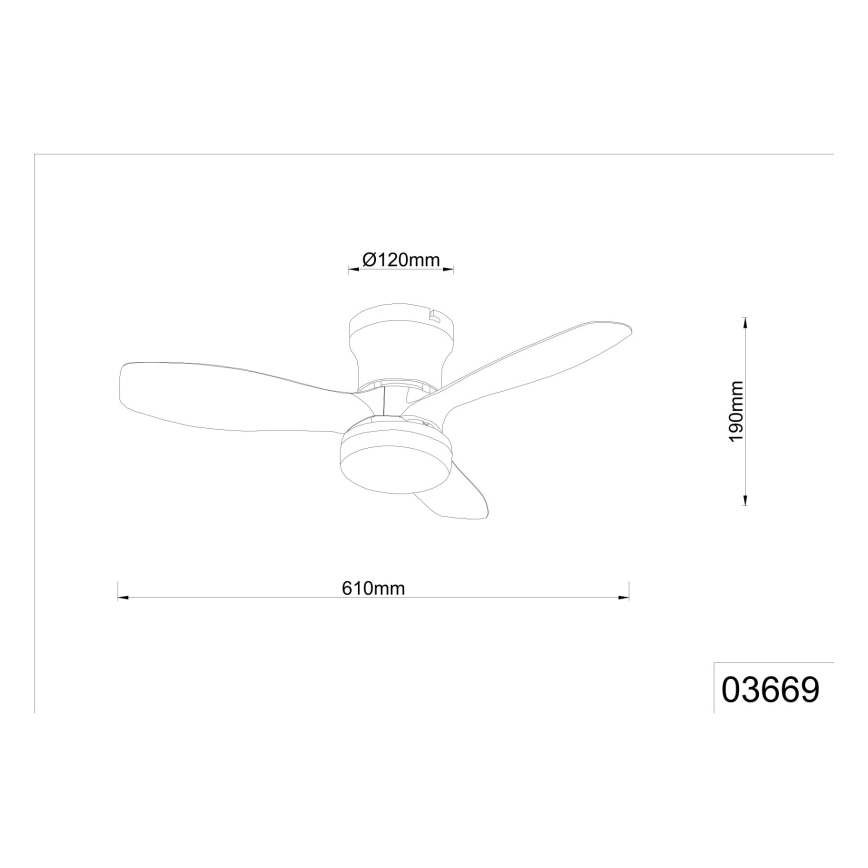 Globo - Ventilador de techo LED regulable/15W/230V 2700-6500K negro + mando a distancia