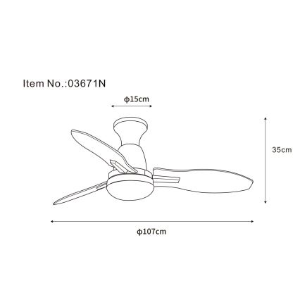 Globo - Ventilador de techo LED regulable LED/22W/230V 3000/4500/6000K + mando a distancia