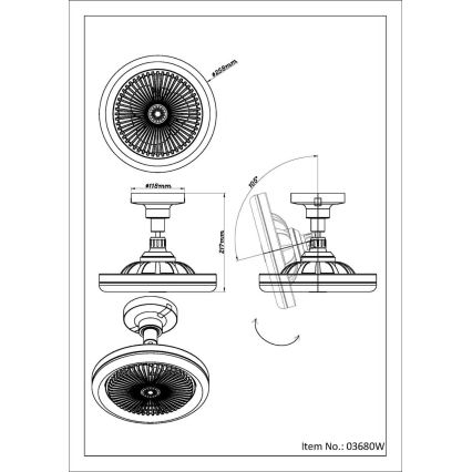 Globo - Ventilador de techo LED regulable LED/20W/230V 3000-6500K blanco + mando a distancia