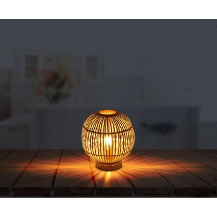 Globo - Lámpara de mesa 1xE27/60W230V bambú