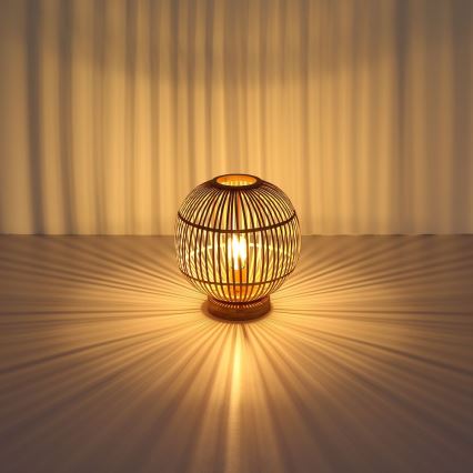 Globo - Lámpara de mesa 1xE27/60W230V bambú