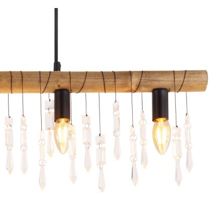 Globo 15532-5H - Lámpara colgante KIRA suspendida por cable, 5xE14/40W/230V, negro/marrón