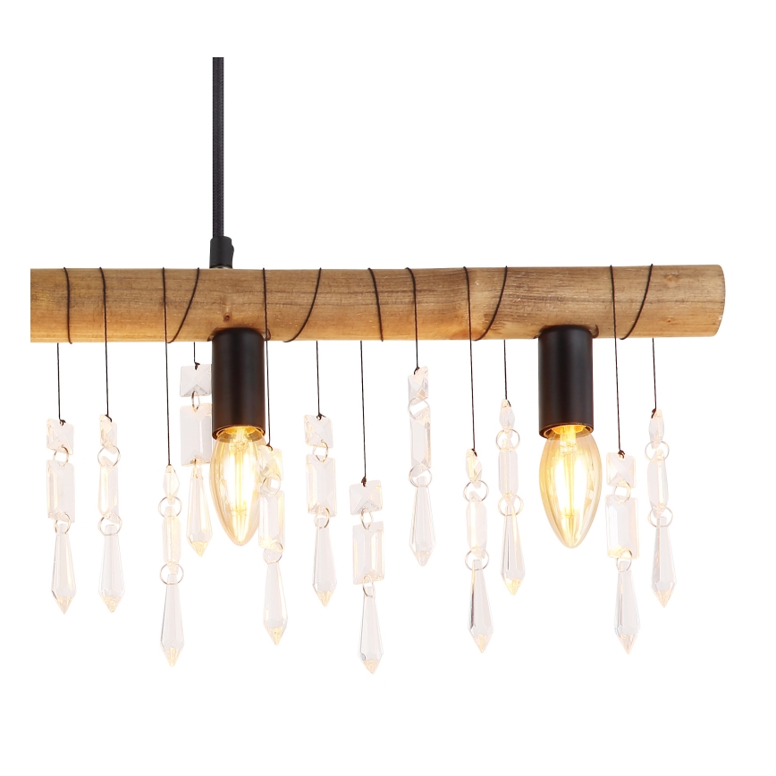 Globo 15532-5H - Lámpara colgante KIRA suspendida por cable, 5xE14/40W/230V, negro/marrón
