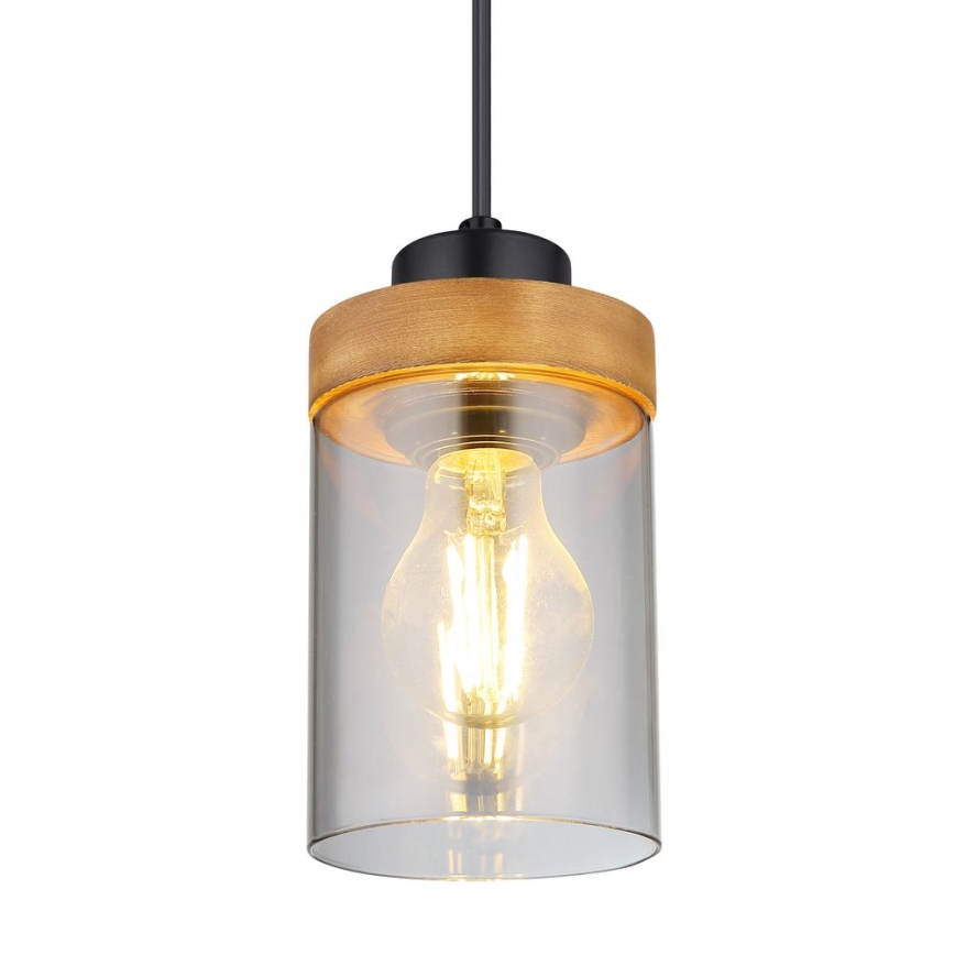 Globo - Lámpara colgante con cable 1xE27/40W/230V metal/madera