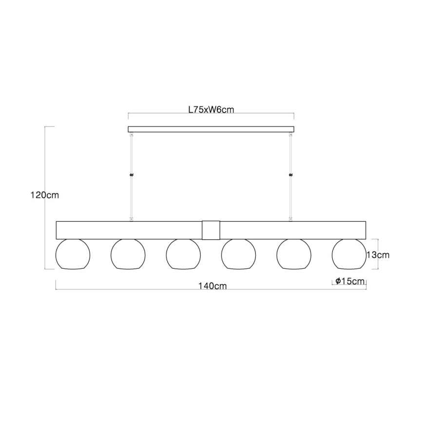 Globo - Lámpara colgante con cable 6xE27/40W/230V