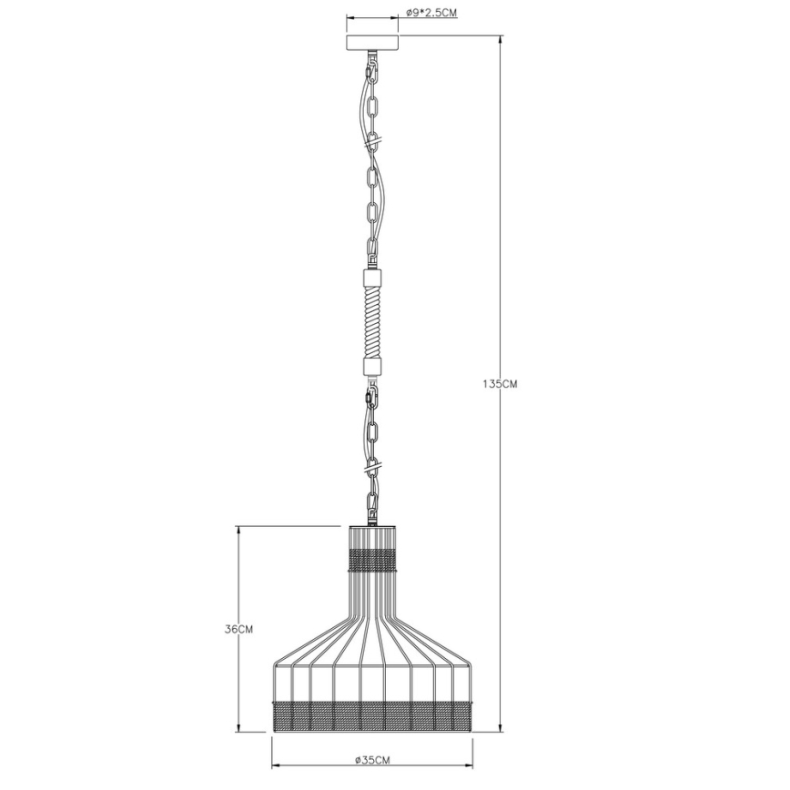 Globo - Lámpara de araña en cadena 1xE27/60W/230V