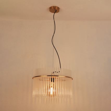Globo - Lámpara colgante 1xE27/60W/230V diá. 40 cm dorado