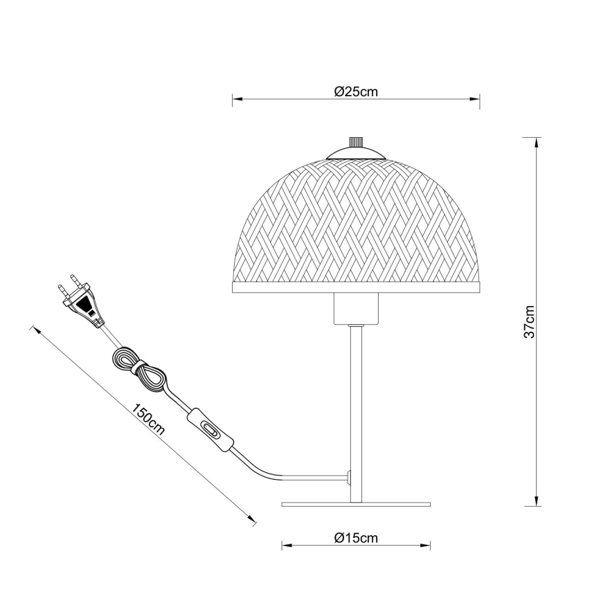 Globo - Lámpara de mesa 1xE27/15W/230V bambú