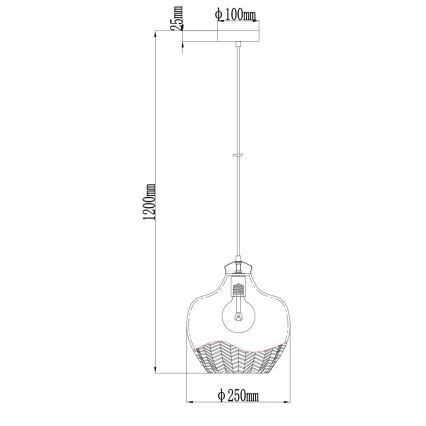 Globo - Lámpara colgante con cable 1xE27/60W/230V Ø 22 cm ahumado