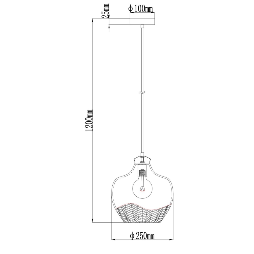 Globo - Lámpara colgante con cable 1xE27/60W/230V Ø 22 cm ahumado
