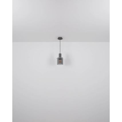 Globo - Lámpara colgante 1xE27/40W/230V diá. 18 cm marrón