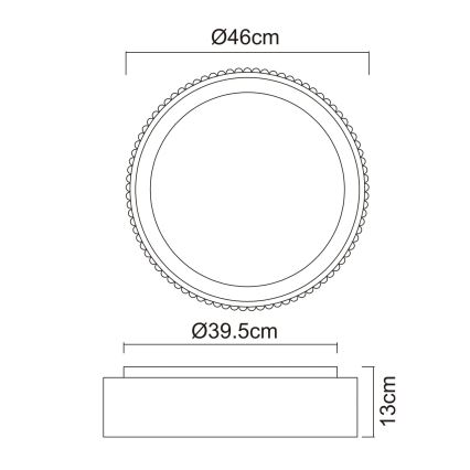 Globo - Plafón LED 45 W, 230 V, 2700/4000/6000 K, Ø 46 cm, negro