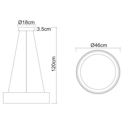 Globo - Lámpara colgante LED con cable LED/45W/230V 2700/4000/6000K Ø 46 cm negra