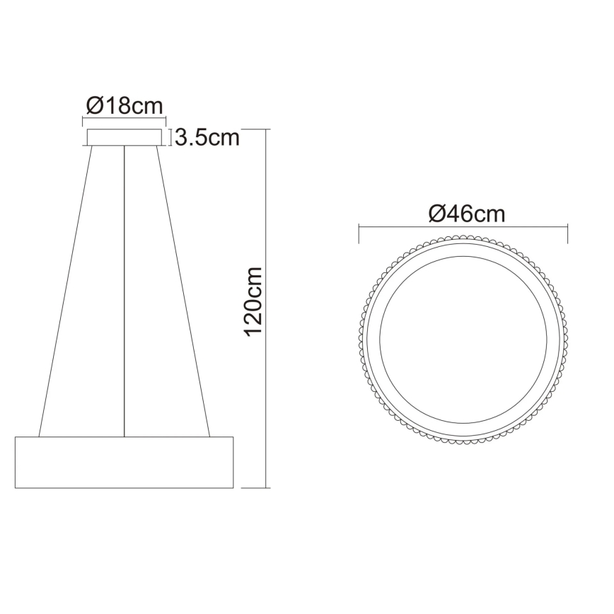 Globo - Lámpara colgante LED con cable LED/45W/230V 2700/4000/6000K Ø 46 cm negra