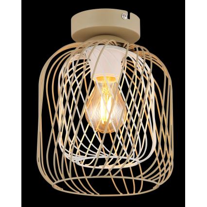 Globo - Lámpara de techo 1xE27/40W/230V Ø 18 cm beige/blanco