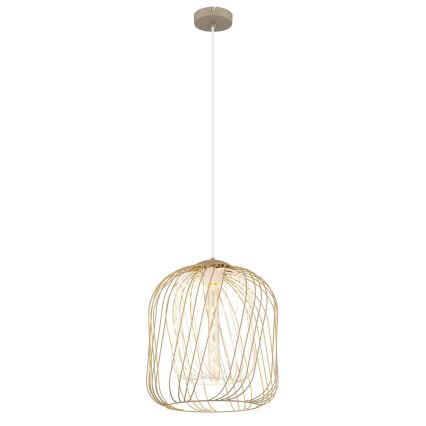 Globo - Lámpara colgante con cable 1xE27/40W/230V diámetro 35 cm beige/blanco