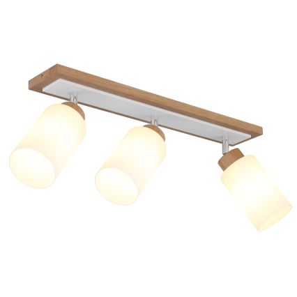 Globo - Lámpara de techo con 3 focos 3xE27/60W/230V roble/blanco