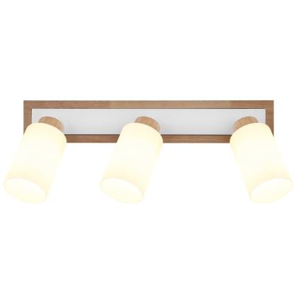 Globo - Lámpara de techo con 3 focos 3xE27/60W/230V roble/blanco
