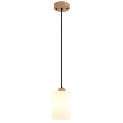 Globo - Lámpara de suspensión con cable 1xE27/60W/230V roble/blanco