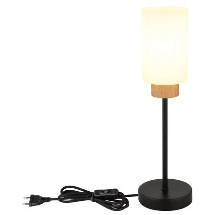 Globo - Lámpara de mesa 1xE27/60W/230V negra/blanca