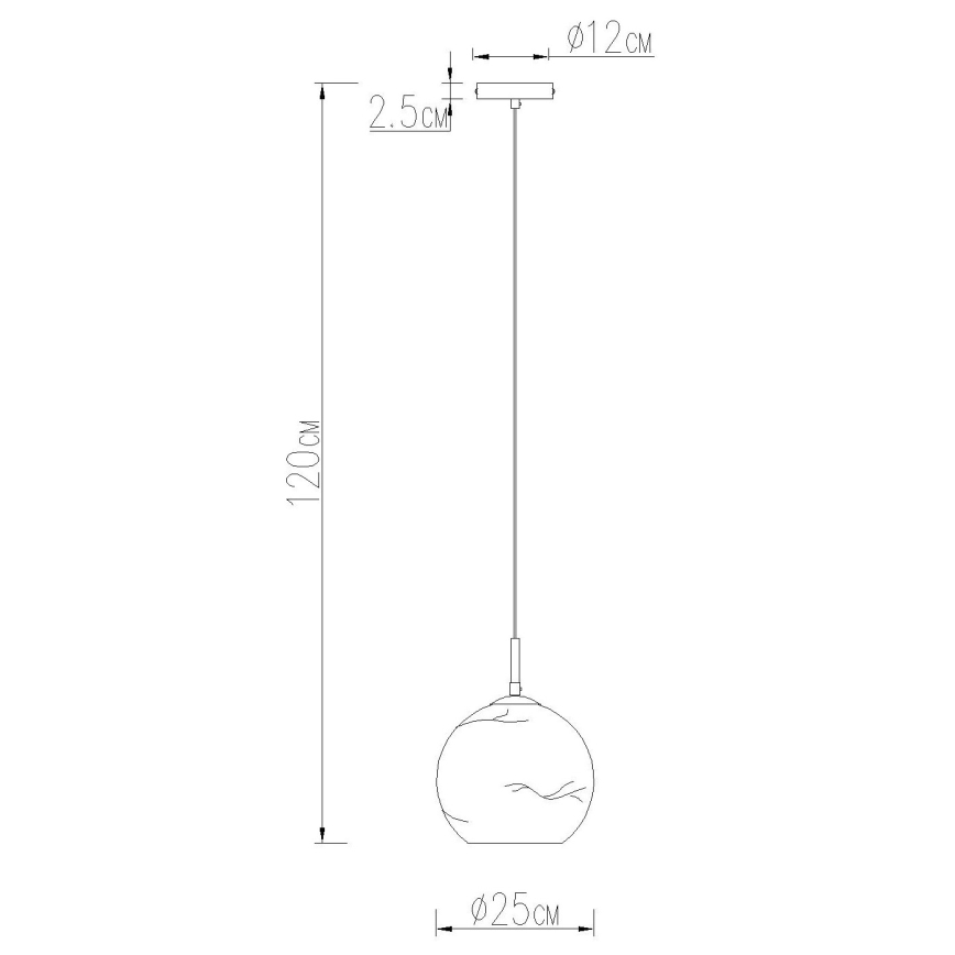 Globo - Lámpara colgante con cable, 1xE27/60W/230V, diámetro 25 cm
