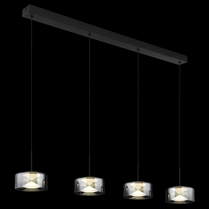 Globo - Lámpara colgante LED suspendida en cable LED/24W/230V negra/ahumada