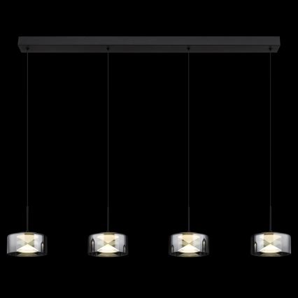 Globo - Lámpara colgante LED suspendida en cable LED/24W/230V negra/ahumada