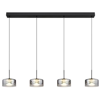 Globo - Lámpara colgante LED suspendida en cable LED/24W/230V negra/ahumada