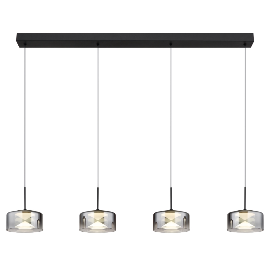 Globo - Lámpara colgante LED suspendida en cable LED/24W/230V negra/ahumada