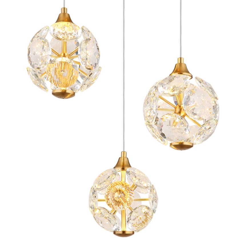 Globo - Lámpara colgante LED suspendida por cable LED/24W/230V 3000K color oro