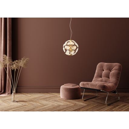 Globo - Lámpara colgante LED con cable LED/12W/230V 3000K dorada