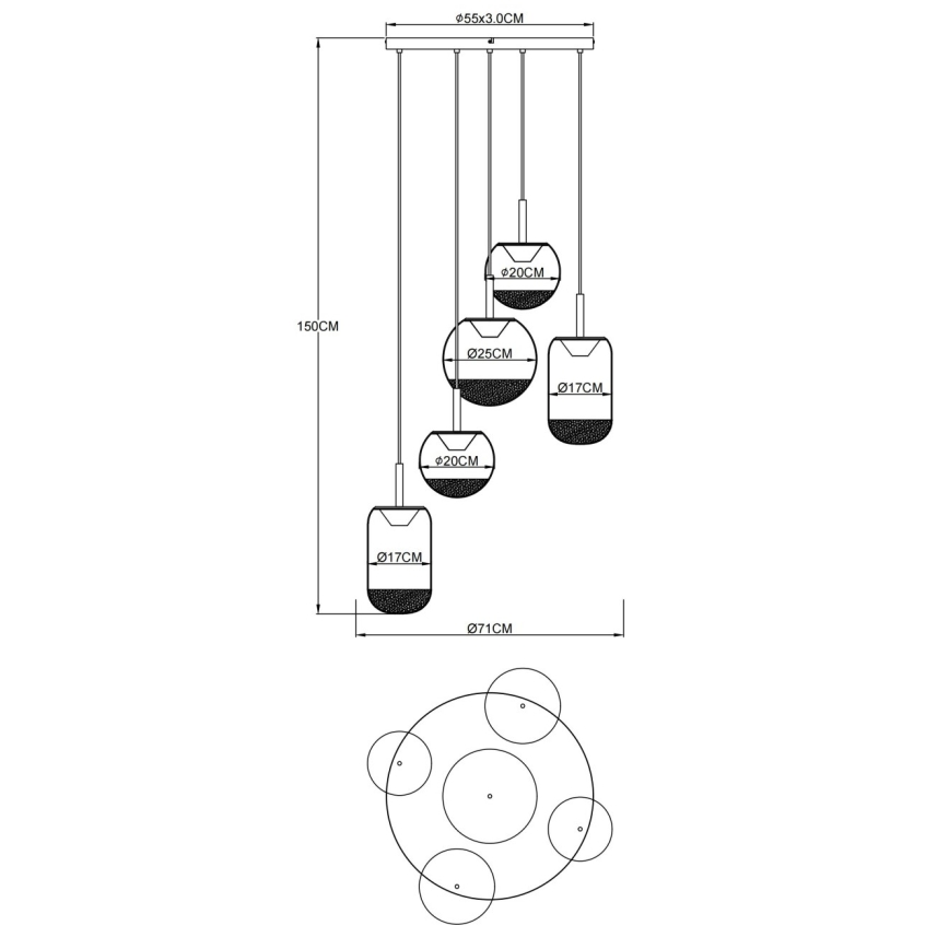Globo - Lámpara colgante LED suspendida por cable LED/35W/230V