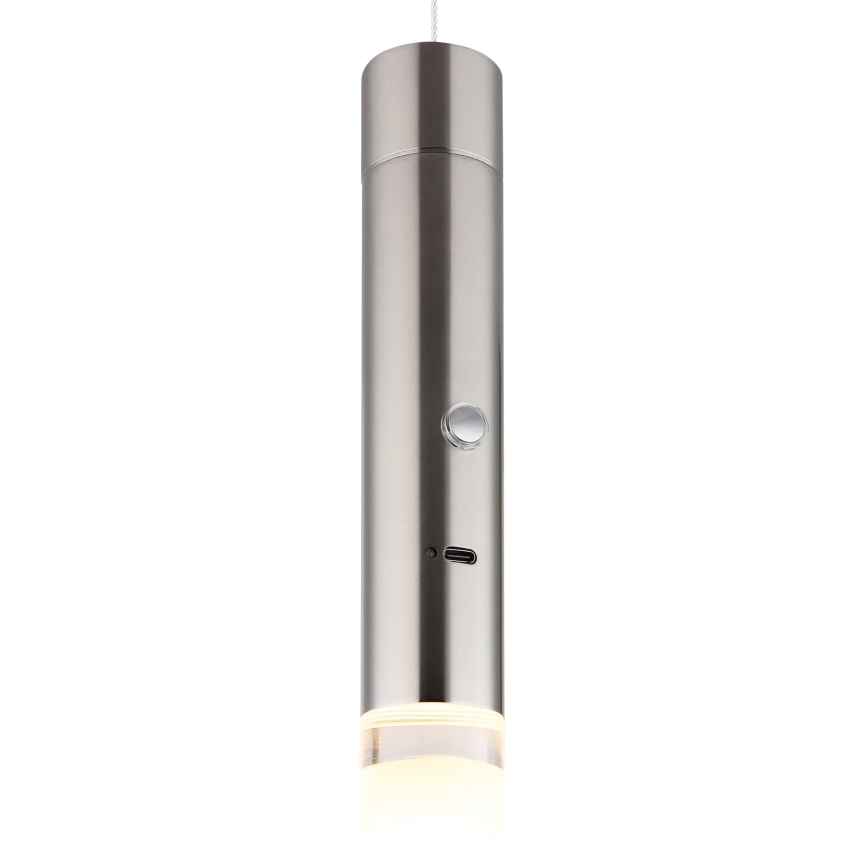 Globo - Lámpara recargable LED táctil regulable 2 en 1 LED/2W/230/5V cromo mate