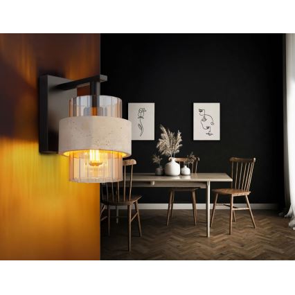 Globo - Aplique de pared 1xE27/40W/230V travertino