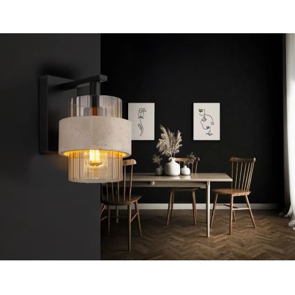 Globo - Aplique de pared 1xE27/40W/230V travertino