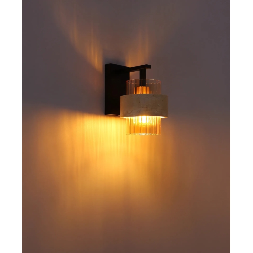 Globo - Aplique de pared 1xE27/40W/230V travertino
