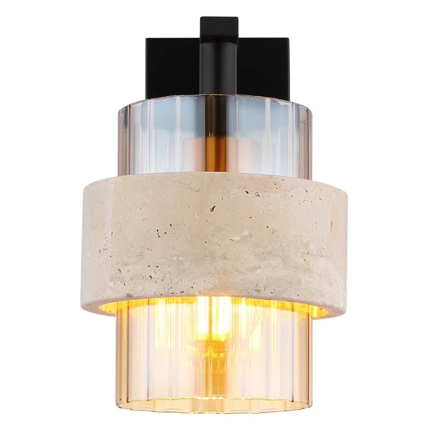 Globo - Aplique de pared 1xE27/40W/230V travertino